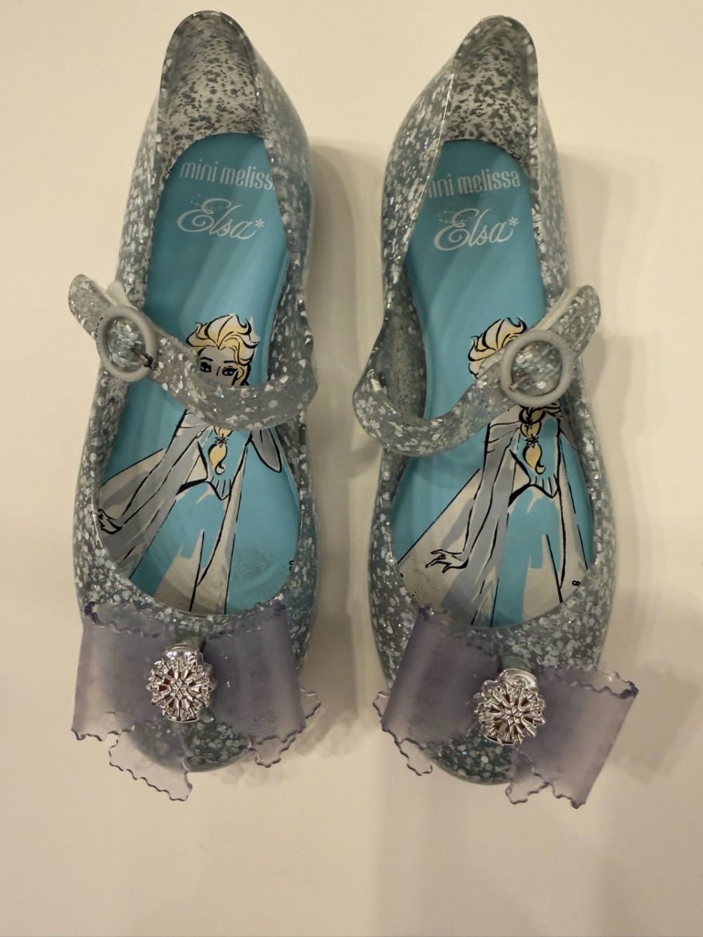 Mini Melissa sweet love princess  Elsa Glitter Bow Mary Janes size 12